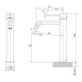 Phoenix Vivid Slimline Curved Vessel Basin Mixer